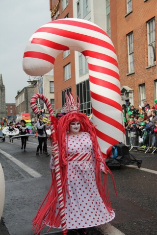 Sweet themed entertainers, street performers, Candy queen costume